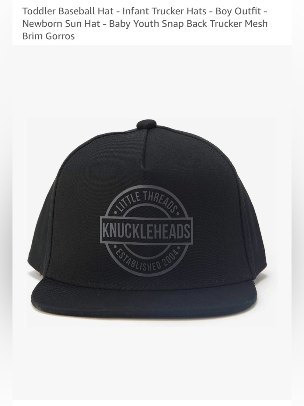 Black Kids Snapback Hat